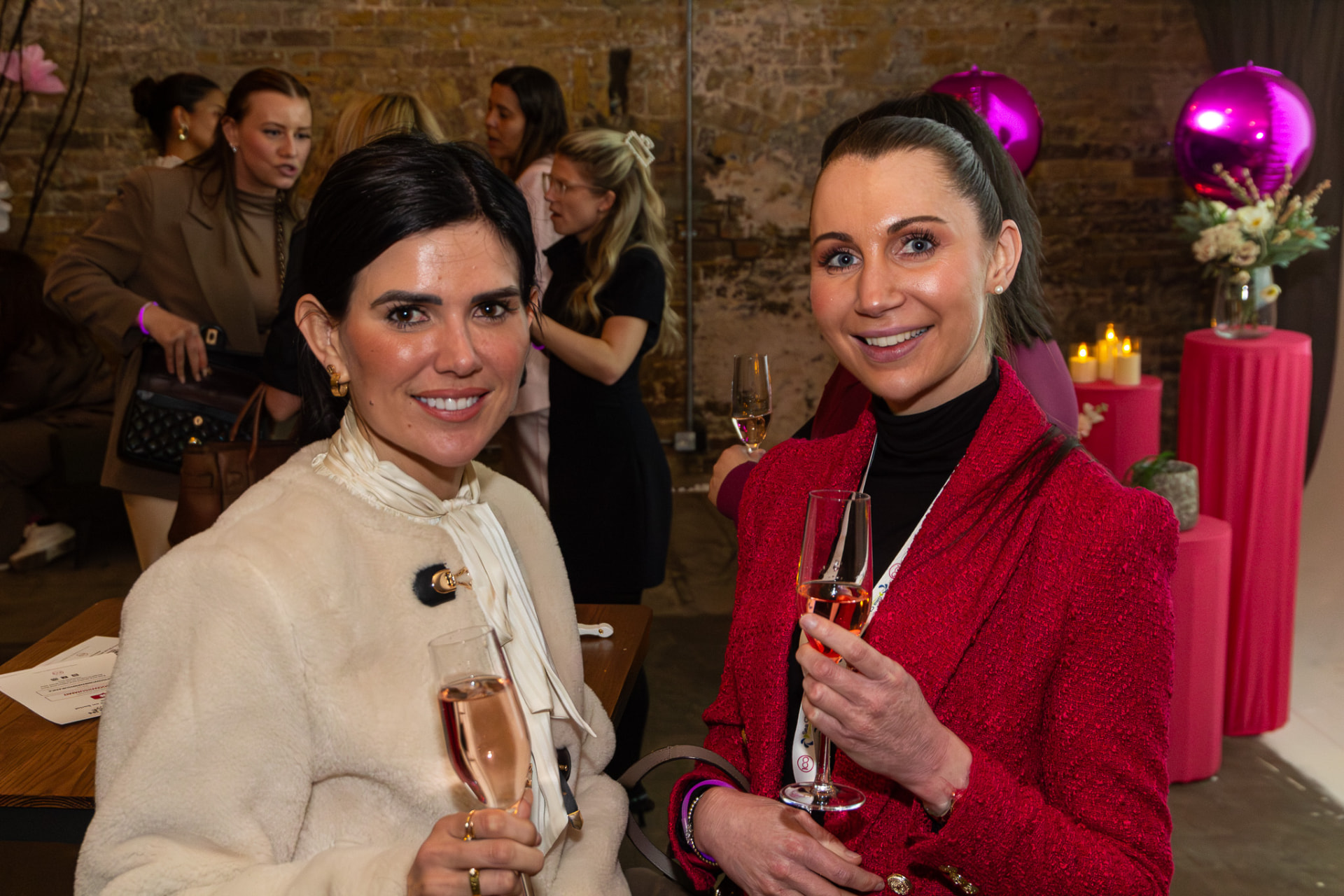 Attendees networking over drinks